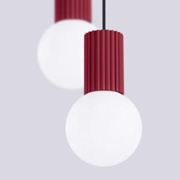Sollux Lighting Halo Aluminum/glass Burgundy 2 Lights Modern Pendant Lamps - thumbnail 5
