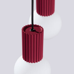 Sollux Lighting Halo Aluminum/glass Burgundy 2 Lights Modern Pendant Lamps - thumbnail 6
