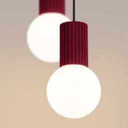 Sollux Lighting Halo Aluminum/glass Burgundy 2 Lights Modern Pendant Lamps - thumbnail 4