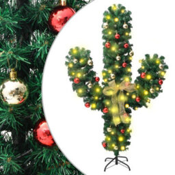 Berkfield Christmas Cactus With Stand And Led Green 180 Cm Pvc