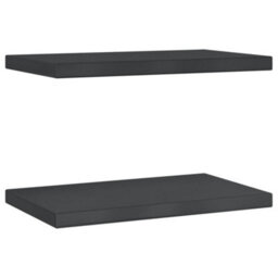 Berkfield Wall Shelves 2 Pcs 50X30X3 Cm Black Stainless Steel - thumbnail 2