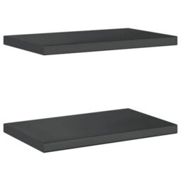 Berkfield Wall Shelves 2 Pcs 50X30X3 Cm Black Stainless Steel - thumbnail 7