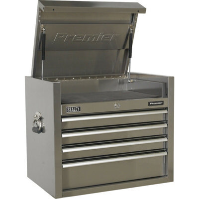 Premium 4 Drawer Stainless Steel Tool Chest - Heavy Duty Storage Solution 675mm X 460mm X 565mm - image 1
