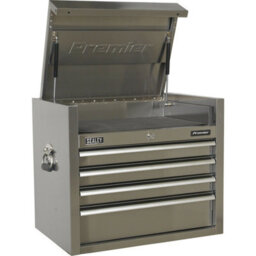 Premium 4 Drawer Stainless Steel Tool Chest - Heavy Duty Storage Solution 675mm X 460mm X 565mm - thumbnail 1