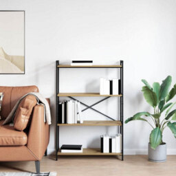 Berkfield Modern Bookcase Artisan Oak 80 X 30 X 118 Cm Engineered Wood - thumbnail 4