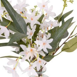 Candlelight White & Green 41Cm Artificial Floral Arrangement In Clear Glass Vase - thumbnail 4