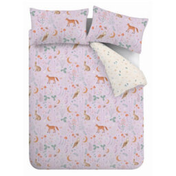 Catherine Lansfield Enchanted Twilight Animals Reversible King Duvet Cover Set With Pillowcases Lilac - thumbnail 5