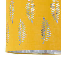 First Choice Lighting Tuscan White Ceramic Lamp With Ochre Fern Shade - thumbnail 4
