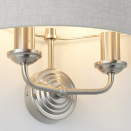 Luminosa Lighting Luminosa Highclere Shade Wall Lamp Brushed Chrome Plate, Natural Linen - thumbnail 5