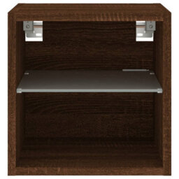 Berkfield Durable Tv Wall Cabinets With Led Lights 2 Pcs Brown Oak 30X28.5X30 Cm - thumbnail 9