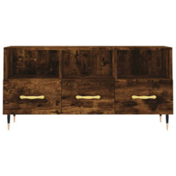 Berkfield Sturdy Tv Cabinet Smoked Oak 102X36X50 Cm Engineered Wood - thumbnail 5