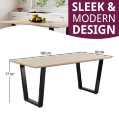 Hallowood Furniture Dudley Large Dining Table - 180Cm - thumbnail 4