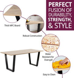 Hallowood Furniture Dudley Large Dining Table - 180Cm - thumbnail 3