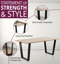 Hallowood Furniture Dudley Large Dining Table - 180Cm - thumbnail 6