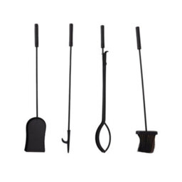 Charles Bentley Redbud Fireside Companion Set Iron Tool Stand Aluminum Handles Square Base Black - thumbnail 5
