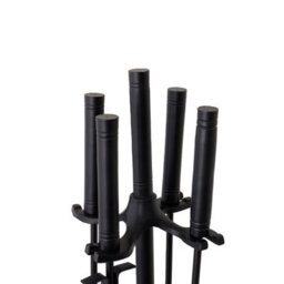 Charles Bentley Redbud Fireside Companion Set Iron Tool Stand Aluminum Handles Square Base Black - thumbnail 4