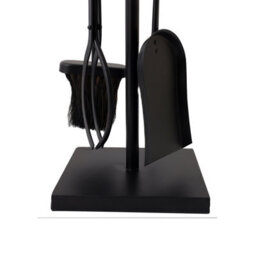 Charles Bentley Redbud Fireside Companion Set Iron Tool Stand Aluminum Handles Square Base Black - thumbnail 3