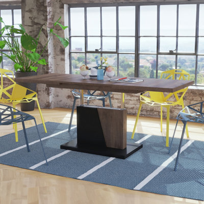 Heze Furniture Gala 2 In 1 Extending Coffee / Dining Table - Brown Oak / Black - image 1