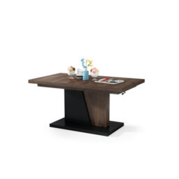 Heze Furniture Gala 2 In 1 Extending Coffee / Dining Table - Brown Oak / Black - thumbnail 6