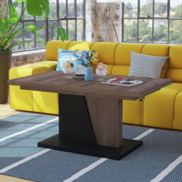 Heze Furniture Gala 2 In 1 Extending Coffee / Dining Table - Brown Oak / Black - thumbnail 3