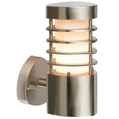 Ip44 Outdoor Wall Light Stainless Steel Open Lantern Traditional Slotted Porch - image 1
