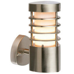 Ip44 Outdoor Wall Light Stainless Steel Open Lantern Traditional Slotted Porch