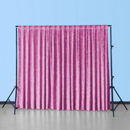 Neel Blue 3X3M Crushed Velvet Backdrop, Photography Background Blackout Curtain - Pink
