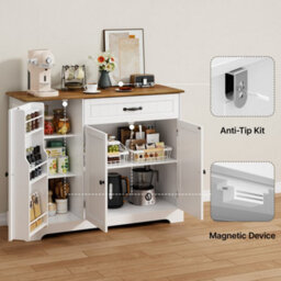 Bealife Sideboard Cabinet, Kitchen Storage Cupboard With Drawer, 3-Tier Door Storage And 2-Door Cabinet, Anti-Tip Design - thumbnail 5