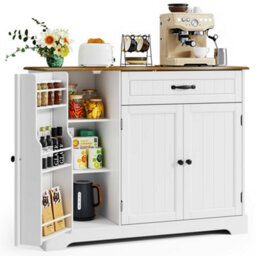 Bealife Sideboard Cabinet, Kitchen Storage Cupboard With Drawer, 3-Tier Door Storage And 2-Door Cabinet, Anti-Tip Design - thumbnail 1
