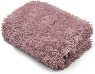 Homes & Linen Teddy Fur Throw Blanket With Reversible Plain Sherpa Teddy Fleece Luxury Fluffy Fur Throw Blanket - image 1