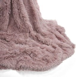 Homes & Linen Teddy Fur Throw Blanket With Reversible Plain Sherpa Teddy Fleece Luxury Fluffy Fur Throw Blanket - thumbnail 2
