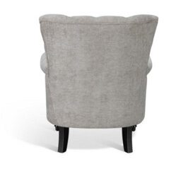 Tufted Grey Accent Chair Liana With Black Wooden Legs - Small Living Room Fabric Armchair - thumbnail 5