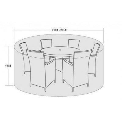 Signature Weave 4-6 Seater Dining Table Chairs Furniture Set Cover 250 X 95 Cm - image 1