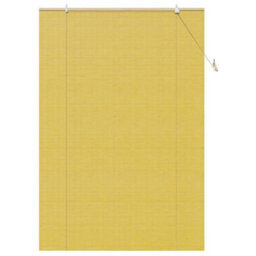 Berkfield Window Blinds & Shades With Curtains Manual Yellow Bamboo - thumbnail 2
