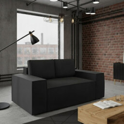Malaga Small Sofa Bed Compact Fold Out 2 Seater Sofa With Hidden Storage Stylish Upholstery Comfortable Seating Black - thumbnail 2