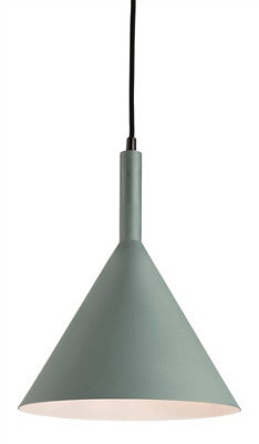 Luminosa Lighting Luminosa Everest 1 Light Dome Ceiling Pendant Green With White Inside, E27
