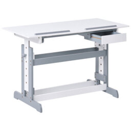 Beliani Manual Adjustable Standing Desk Nannup White 110 Cm 53 Cm - thumbnail 4