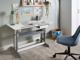 Beliani Manual Adjustable Standing Desk Nannup White 110 Cm 53 Cm - thumbnail 2