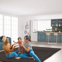 Safetots Premium Multi Panel Room Divider, Up To 148Cm Wide, White, 70Cm Tall, Flexible Barrier With Door For Baby And Toddler - thumbnail 9
