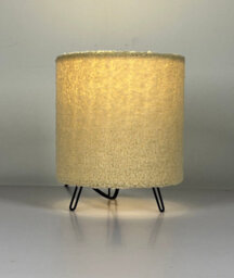K Living Miami Cozy Elegance Cream Teddy Velvet Table Lamp