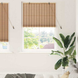 Berkfield Modern Window Blinds & Shades Manual Light Brown 100 X 220 Cm Bamboo - thumbnail 2