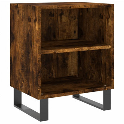 Berkfield Elegant Bedside Cabinet Smoked Oak 40X30X50 Cm Engineered Wood - image 1