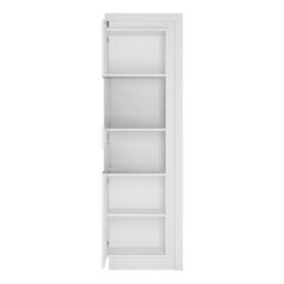 Furniture To Go Lyon Tall Narrow Display Cabinet (Lhd) (Including Led Lighting) In White And High Gloss - thumbnail 3