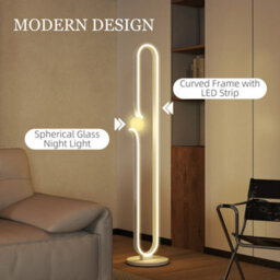 Wyld Haus Vano Rafa White Dimmable Led Floor Lamp With Glass Night Light And Foot Switch - 145 Cm, 4000K. - thumbnail 4