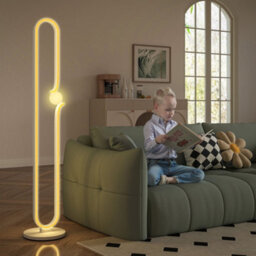 Wyld Haus Vano Rafa White Dimmable Led Floor Lamp With Glass Night Light And Foot Switch - 145 Cm, 4000K. - thumbnail 7