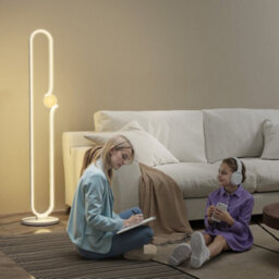 Wyld Haus Vano Rafa White Dimmable Led Floor Lamp With Glass Night Light And Foot Switch - 145 Cm, 4000K. - thumbnail 2