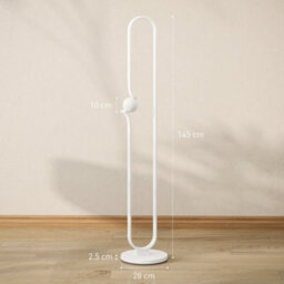 Wyld Haus Vano Rafa White Dimmable Led Floor Lamp With Glass Night Light And Foot Switch - 145 Cm, 4000K. - thumbnail 3