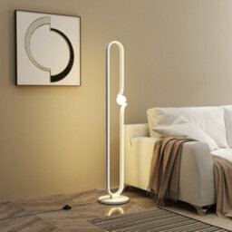 Wyld Haus Vano Rafa White Dimmable Led Floor Lamp With Glass Night Light And Foot Switch - 145 Cm, 4000K. - thumbnail 8