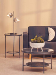 Orsina Design Two Tier Side Table, Two Tier Layout Small Lounge Table, Easily Maintained Rustic Side Table By Couch - thumbnail 6