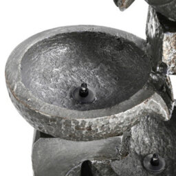 Living And Home Grey Cascade Solar Powered Resin Water Fountain With Led Light  Garden Decoration 45 Cm H - thumbnail 6